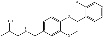 1-({4-[(2-chlorobenzyl)oxy]-3-methoxybenzyl}amino)-2-propanol 结构式