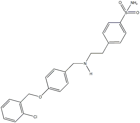 4-[2-({4-[(2-chlorobenzyl)oxy]benzyl}amino)ethyl]benzenesulfonamide 结构式