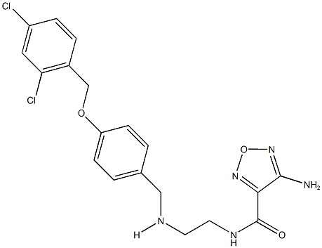 4-amino-N-[2-({4-[(2,4-dichlorobenzyl)oxy]benzyl}amino)ethyl]-1,2,5-oxadiazole-3-carboxamide 结构式