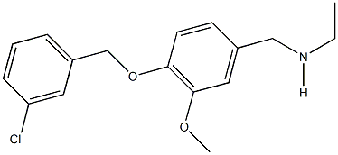 N-{4-[(3-chlorobenzyl)oxy]-3-methoxybenzyl}-N-ethylamine 结构式