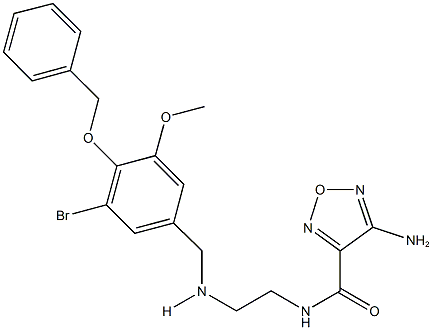 4-amino-N-(2-{[4-(benzyloxy)-3-bromo-5-methoxybenzyl]amino}ethyl)-1,2,5-oxadiazole-3-carboxamide 结构式