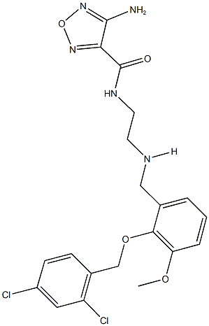 4-amino-N-[2-({2-[(2,4-dichlorobenzyl)oxy]-3-methoxybenzyl}amino)ethyl]-1,2,5-oxadiazole-3-carboxamide 结构式