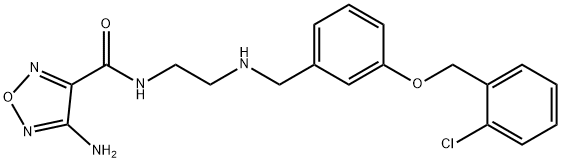 4-amino-N-[2-({3-[(2-chlorobenzyl)oxy]benzyl}amino)ethyl]-1,2,5-oxadiazole-3-carboxamide 结构式
