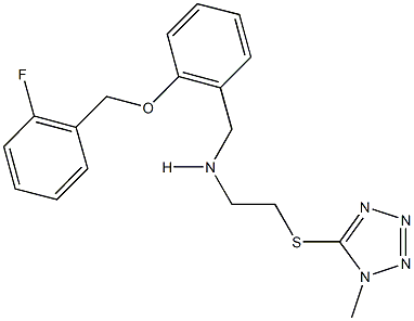 N-{2-[(2-fluorobenzyl)oxy]benzyl}-N-{2-[(1-methyl-1H-tetraazol-5-yl)sulfanyl]ethyl}amine 结构式