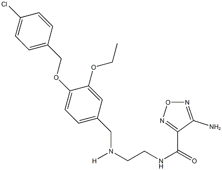 4-amino-N-[2-({4-[(4-chlorobenzyl)oxy]-3-ethoxybenzyl}amino)ethyl]-1,2,5-oxadiazole-3-carboxamide 结构式