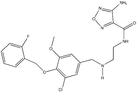 4-amino-N-[2-({3-chloro-4-[(2-fluorobenzyl)oxy]-5-methoxybenzyl}amino)ethyl]-1,2,5-oxadiazole-3-carboxamide 结构式