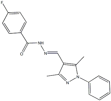 N'-[(3,5-dimethyl-1-phenyl-1H-pyrazol-4-yl)methylene]-4-fluorobenzohydrazide 结构式