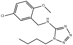 N-(1-butyl-1H-tetraazol-5-yl)-N-(5-chloro-2-methoxybenzyl)amine 结构式