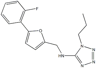 N-{[5-(2-fluorophenyl)-2-furyl]methyl}-N-(1-propyl-1H-tetraazol-5-yl)amine 结构式