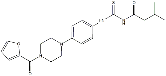 N-{4-[4-(2-furoyl)-1-piperazinyl]phenyl}-N'-(3-methylbutanoyl)thiourea 结构式