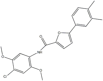 N-(4-chloro-2,5-dimethoxyphenyl)-5-(3,4-dimethylphenyl)-2-furamide 结构式