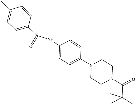 N-{4-[4-(2,2-dimethylpropanoyl)-1-piperazinyl]phenyl}-4-methylbenzamide 结构式