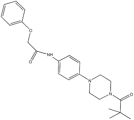 N-{4-[4-(2,2-dimethylpropanoyl)-1-piperazinyl]phenyl}-2-phenoxyacetamide 结构式