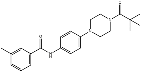 N-{4-[4-(2,2-dimethylpropanoyl)-1-piperazinyl]phenyl}-3-methylbenzamide 结构式