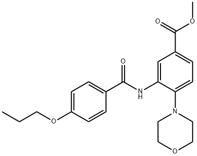 methyl 4-(4-morpholinyl)-3-[(4-propoxybenzoyl)amino]benzoate 结构式