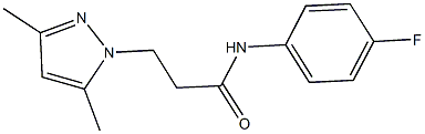 3-(3,5-dimethyl-1H-pyrazol-1-yl)-N-(4-fluorophenyl)propanamide 结构式