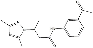 N-(3-acetylphenyl)-3-(3,5-dimethyl-1H-pyrazol-1-yl)butanamide 结构式