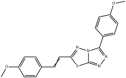 3-(4-methoxyphenyl)-6-[2-(4-methoxyphenyl)vinyl][1,2,4]triazolo[3,4-b][1,3,4]thiadiazole 结构式