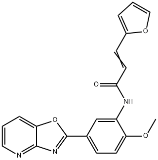 3-(2-furyl)-N-(2-methoxy-5-[1,3]oxazolo[4,5-b]pyridin-2-ylphenyl)acrylamide 结构式