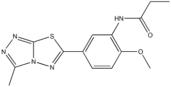 N-[2-methoxy-5-(3-methyl[1,2,4]triazolo[3,4-b][1,3,4]thiadiazol-6-yl)phenyl]propanamide 结构式