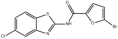 5-bromo-N-(5-chloro-1,3-benzothiazol-2-yl)-2-furamide 结构式