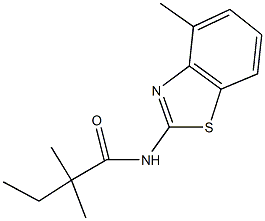 2,2-dimethyl-N-(4-methyl-1,3-benzothiazol-2-yl)butanamide 结构式