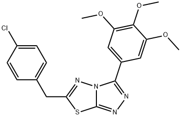 6-(4-chlorobenzyl)-3-(3,4,5-trimethoxyphenyl)[1,2,4]triazolo[3,4-b][1,3,4]thiadiazole 结构式