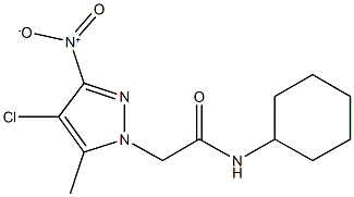 2-{4-chloro-3-nitro-5-methyl-1H-pyrazol-1-yl}-N-cyclohexylacetamide 结构式