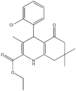 ethyl 4-(2-chlorophenyl)-3,7,7-trimethyl-5-oxo-1,4,5,6,7,8-hexahydro-2-quinolinecarboxylate 结构式