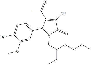 4-acetyl-1-(2-ethylhexyl)-3-hydroxy-5-(4-hydroxy-3-methoxyphenyl)-1,5-dihydro-2H-pyrrol-2-one 结构式