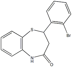 2-(2-bromophenyl)-2,3-dihydro-1,5-benzothiazepin-4(5H)-one 结构式