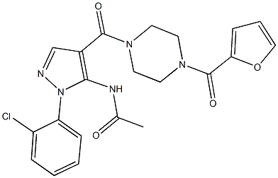 N-(1-(2-chlorophenyl)-4-{[4-(2-furoyl)-1-piperazinyl]carbonyl}-1H-pyrazol-5-yl)acetamide 结构式