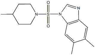 5,6-dimethyl-1-[(4-methyl-1-piperidinyl)sulfonyl]-1H-benzimidazole 结构式
