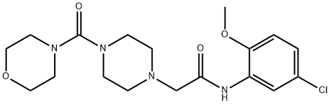 N-(5-chloro-2-methoxyphenyl)-2-[4-(4-morpholinylcarbonyl)-1-piperazinyl]acetamide 结构式