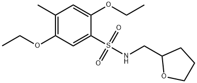 2,5-diethoxy-4-methyl-N-(tetrahydro-2-furanylmethyl)benzenesulfonamide 结构式