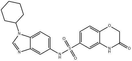 N-(1-cyclohexyl-1H-benzimidazol-5-yl)-3-oxo-3,4-dihydro-2H-1,4-benzoxazine-6-sulfonamide 结构式