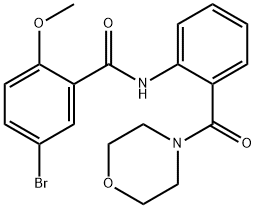 5-bromo-2-methoxy-N-[2-(4-morpholinylcarbonyl)phenyl]benzamide 结构式