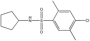4-chloro-N-cyclopentyl-2,5-dimethylbenzenesulfonamide 结构式