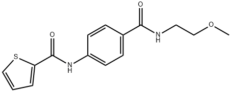 N-(4-{[(2-methoxyethyl)amino]carbonyl}phenyl)-2-thiophenecarboxamide 结构式