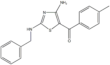 [4-amino-2-(benzylamino)-1,3-thiazol-5-yl](4-methylphenyl)methanone 结构式