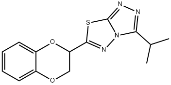 6-(2,3-dihydro-1,4-benzodioxin-2-yl)-3-isopropyl[1,2,4]triazolo[3,4-b][1,3,4]thiadiazole 结构式