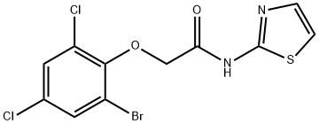 2-(2-bromo-4,6-dichlorophenoxy)-N-(1,3-thiazol-2-yl)acetamide 结构式