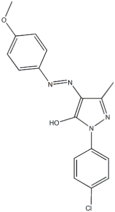 1-(4-chlorophenyl)-4-[(4-methoxyphenyl)diazenyl]-3-methyl-1H-pyrazol-5-ol 结构式