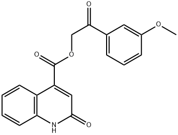 2-(3-methoxyphenyl)-2-oxoethyl 2-hydroxy-4-quinolinecarboxylate 结构式