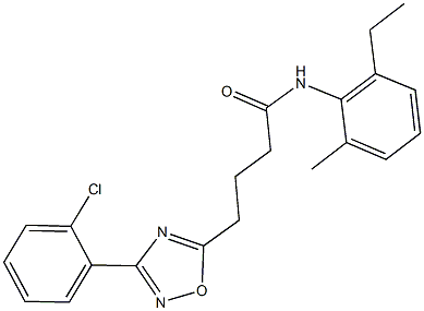 4-[3-(2-chlorophenyl)-1,2,4-oxadiazol-5-yl]-N-(2-ethyl-6-methylphenyl)butanamide 结构式