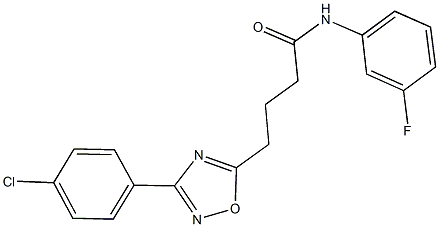 4-[3-(4-chlorophenyl)-1,2,4-oxadiazol-5-yl]-N-(3-fluorophenyl)butanamide 结构式