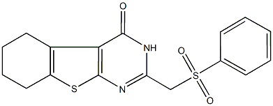 2-[(phenylsulfonyl)methyl]-5,6,7,8-tetrahydro[1]benzothieno[2,3-d]pyrimidin-4(3H)-one 结构式