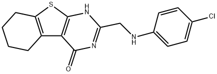 2-[(4-chloroanilino)methyl]-5,6,7,8-tetrahydro[1]benzothieno[2,3-d]pyrimidin-4(3H)-one 结构式