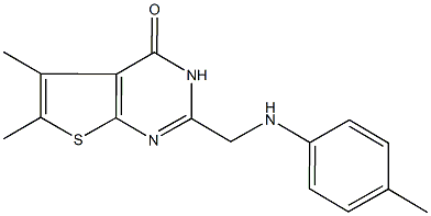 5,6-dimethyl-2-(4-toluidinomethyl)thieno[2,3-d]pyrimidin-4(3H)-one 结构式