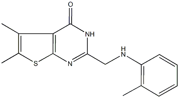 5,6-dimethyl-2-(2-toluidinomethyl)thieno[2,3-d]pyrimidin-4(3H)-one 结构式